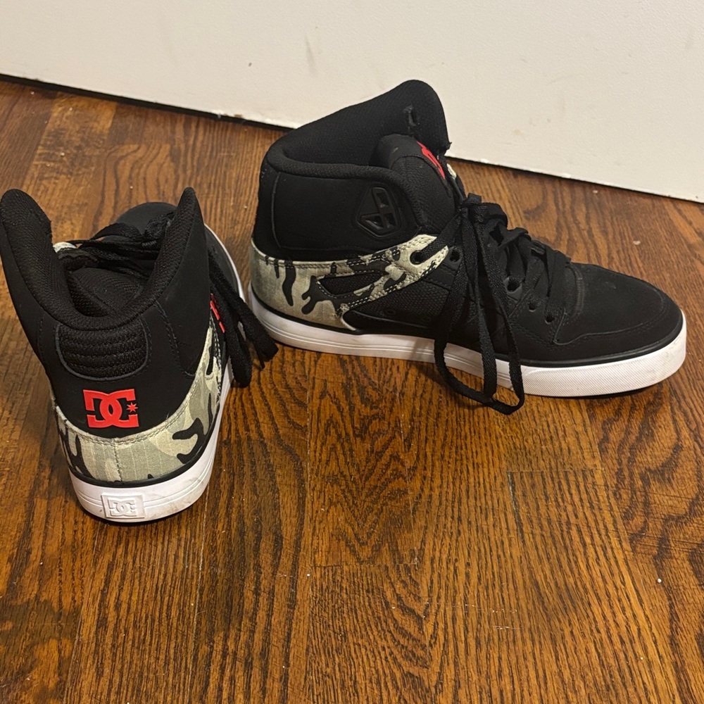 DC Kids Black and Camouflage High-Top Sneakers